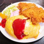 京都グルメレポート295再訪「みやこ食堂」オムライス（チキンカツ付き）